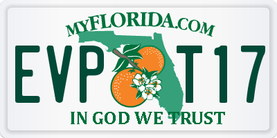 FL license plate EVPT17