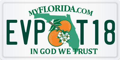 FL license plate EVPT18