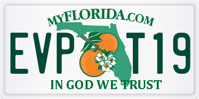 FL license plate EVPT19