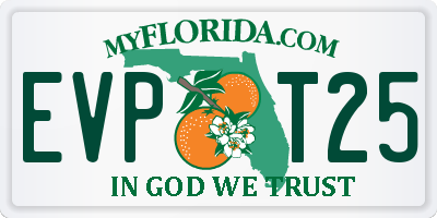 FL license plate EVPT25