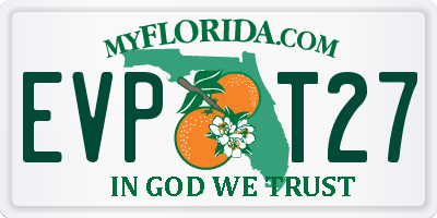FL license plate EVPT27