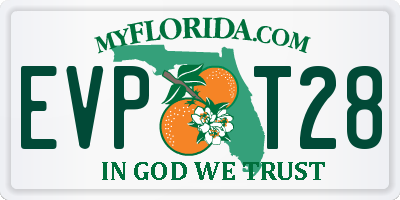 FL license plate EVPT28