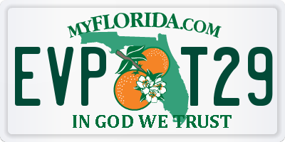 FL license plate EVPT29