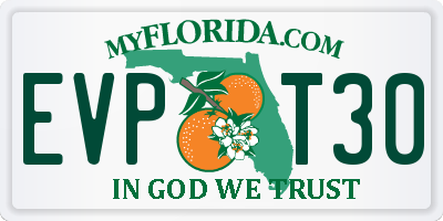 FL license plate EVPT30
