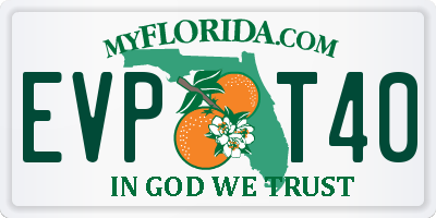FL license plate EVPT40