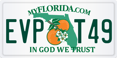 FL license plate EVPT49