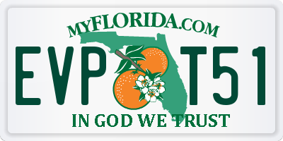 FL license plate EVPT51