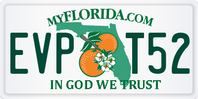 FL license plate EVPT52