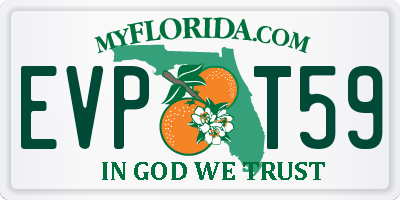 FL license plate EVPT59