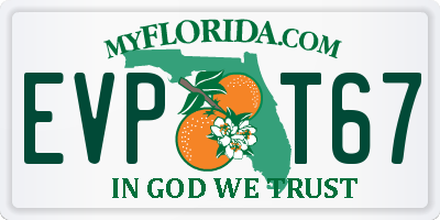 FL license plate EVPT67