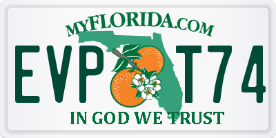 FL license plate EVPT74
