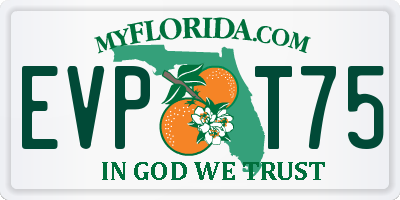 FL license plate EVPT75