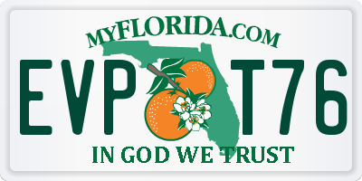 FL license plate EVPT76