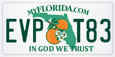FL license plate EVPT83