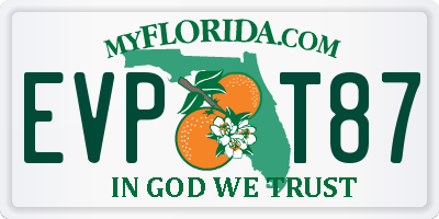 FL license plate EVPT87