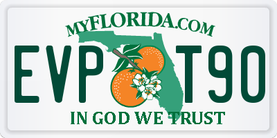 FL license plate EVPT90