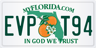 FL license plate EVPT94