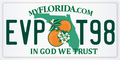FL license plate EVPT98