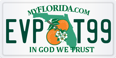 FL license plate EVPT99