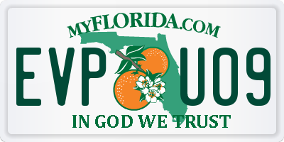 FL license plate EVPU09
