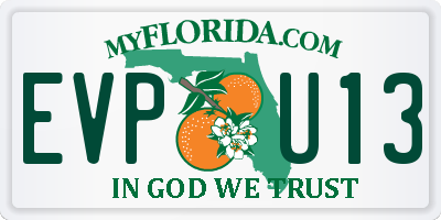 FL license plate EVPU13