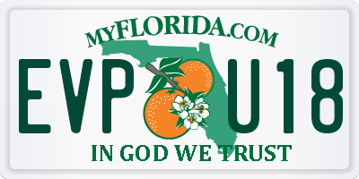 FL license plate EVPU18