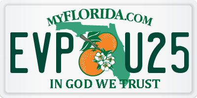 FL license plate EVPU25