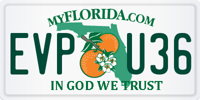 FL license plate EVPU36