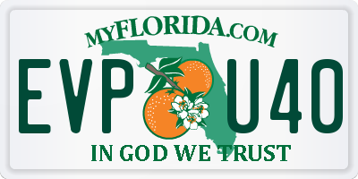 FL license plate EVPU40