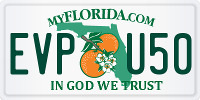 FL license plate EVPU50