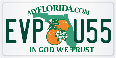 FL license plate EVPU55