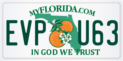 FL license plate EVPU63