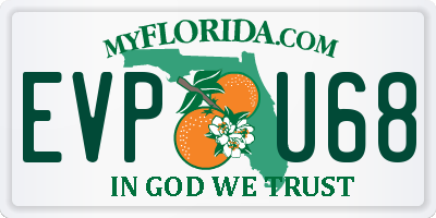 FL license plate EVPU68