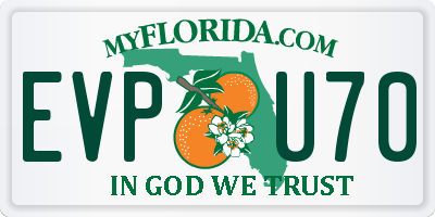 FL license plate EVPU70