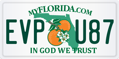 FL license plate EVPU87