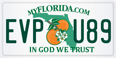 FL license plate EVPU89
