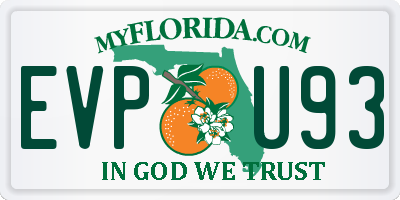FL license plate EVPU93
