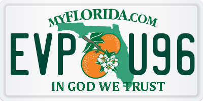FL license plate EVPU96