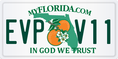 FL license plate EVPV11