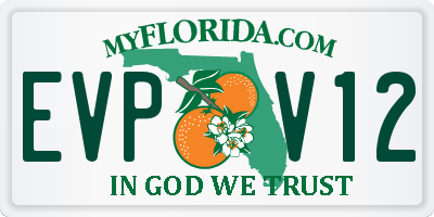 FL license plate EVPV12