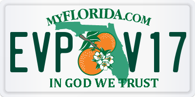 FL license plate EVPV17