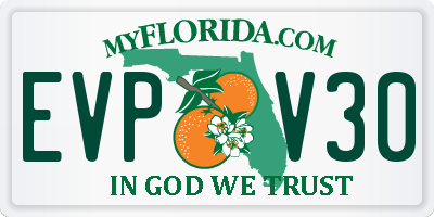 FL license plate EVPV30