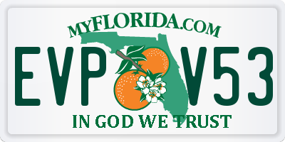 FL license plate EVPV53
