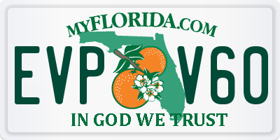 FL license plate EVPV60