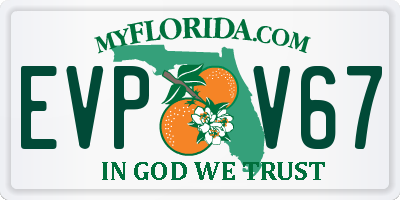 FL license plate EVPV67