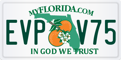 FL license plate EVPV75