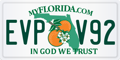 FL license plate EVPV92