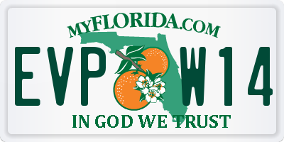 FL license plate EVPW14