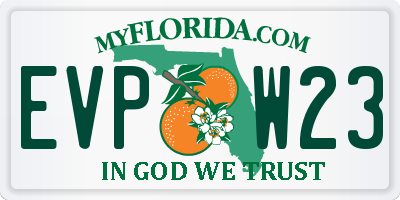 FL license plate EVPW23