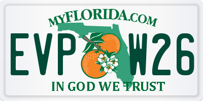 FL license plate EVPW26